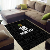 Custom Saint Kitts And Nevis Football Area Rug Sugar Boyz Black Version - Wonder Print Shop