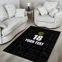 Custom Saint Kitts And Nevis Football Area Rug Sugar Boyz Black Version - Wonder Print Shop