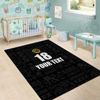 Custom Saint Kitts And Nevis Football Area Rug Sugar Boyz Black Version - Wonder Print Shop