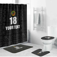 Custom Saint Kitts And Nevis Football Bathroom Set Sugar Boyz Black Version - Wonder Print Shop