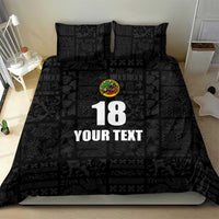 Custom Saint Kitts And Nevis Football Bedding Set Sugar Boyz Black Version - Wonder Print Shop