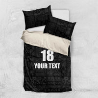Custom Saint Kitts And Nevis Football Bedding Set Sugar Boyz Black Version - Wonder Print Shop