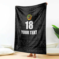 Custom Saint Kitts And Nevis Football Blanket Sugar Boyz Black Version - Wonder Print Shop