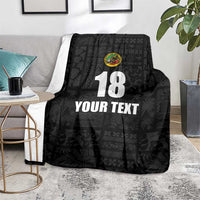 Custom Saint Kitts And Nevis Football Blanket Sugar Boyz Black Version - Wonder Print Shop