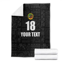 Custom Saint Kitts And Nevis Football Blanket Sugar Boyz Black Version - Wonder Print Shop