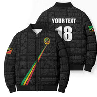 Custom Saint Kitts And Nevis Football Bomber Puffer Jacket Sugar Boyz Black Version - Wonder Print Shop