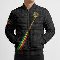 Custom Saint Kitts And Nevis Football Bomber Puffer Jacket Sugar Boyz Black Version - Wonder Print Shop