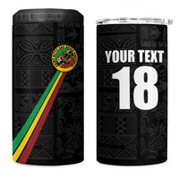 Custom Saint Kitts And Nevis Football 4 in 1 Can Cooler Tumbler Sugar Boyz Black Version - Wonder Print Shop