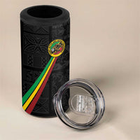 Custom Saint Kitts And Nevis Football 4 in 1 Can Cooler Tumbler Sugar Boyz Black Version - Wonder Print Shop