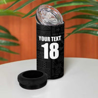 Custom Saint Kitts And Nevis Football 4 in 1 Can Cooler Tumbler Sugar Boyz Black Version - Wonder Print Shop