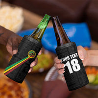 Custom Saint Kitts And Nevis Football 4 in 1 Can Cooler Tumbler Sugar Boyz Black Version - Wonder Print Shop