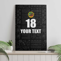 Custom Saint Kitts And Nevis Football Canvas Wall Art Sugar Boyz Black Version - Wonder Print Shop