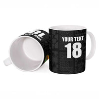 Custom Saint Kitts And Nevis Football Ceramic Mug Sugar Boyz Black Version - Wonder Print Shop