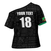 Custom Saint Kitts And Nevis Football Cross Shoulder Shirt Sugar Boyz Black Version - Wonder Print Shop