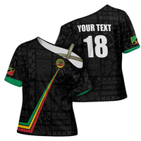 Custom Saint Kitts And Nevis Football Cross Shoulder Shirt Sugar Boyz Black Version - Wonder Print Shop