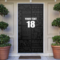 Custom Saint Kitts And Nevis Football Door Cover Sugar Boyz Black Version - Wonder Print Shop