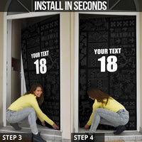 Custom Saint Kitts And Nevis Football Door Cover Sugar Boyz Black Version - Wonder Print Shop