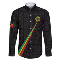 Custom Saint Kitts And Nevis Football Family Matching Puletasi and Hawaiian Shirt Sugar Boyz Black Version - Wonder Print Shop