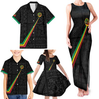 Custom Saint Kitts And Nevis Football Family Matching Tank Maxi Dress and Hawaiian Shirt Sugar Boyz Black Version - Wonder Print Shop