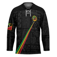 Custom Saint Kitts And Nevis Football Hockey Jersey Sugar Boyz Black Version - Wonder Print Shop