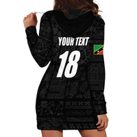 Custom Saint Kitts And Nevis Football Hoodie Dress Sugar Boyz Black Version - Wonder Print Shop