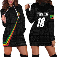 Custom Saint Kitts And Nevis Football Hoodie Dress Sugar Boyz Black Version - Wonder Print Shop