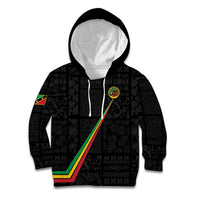 Custom Saint Kitts And Nevis Football Kid Hoodie Sugar Boyz Black Version - Wonder Print Shop