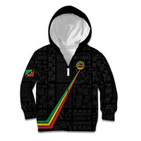 Custom Saint Kitts And Nevis Football Kid Hoodie Sugar Boyz Black Version - Wonder Print Shop