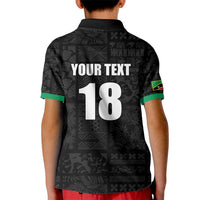 Custom Saint Kitts And Nevis Football Kid Polo Shirt Sugar Boyz Black Version - Wonder Print Shop