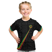Custom Saint Kitts And Nevis Football Kid T Shirt Sugar Boyz Black Version - Wonder Print Shop