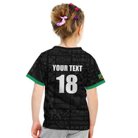 Custom Saint Kitts And Nevis Football Kid T Shirt Sugar Boyz Black Version - Wonder Print Shop