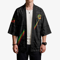 Custom Saint Kitts And Nevis Football Kimono Sugar Boyz Black Version - Wonder Print Shop