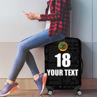 Custom Saint Kitts And Nevis Football Luggage Cover Sugar Boyz Black Version - Wonder Print Shop