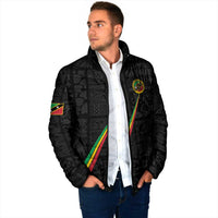 Custom Saint Kitts And Nevis Football Padded Jacket Sugar Boyz Black Version - Wonder Print Shop