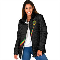 Custom Saint Kitts And Nevis Football Padded Jacket Sugar Boyz Black Version - Wonder Print Shop