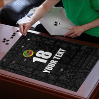 Custom Saint Kitts And Nevis Football Puzzle Sugar Boyz Black Version - Wonder Print Shop