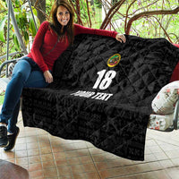 Custom Saint Kitts And Nevis Football Quilt Sugar Boyz Black Version - Wonder Print Shop