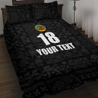 Custom Saint Kitts And Nevis Football Quilt Bed Set Sugar Boyz Black Version - Wonder Print Shop