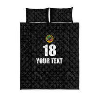 Custom Saint Kitts And Nevis Football Quilt Bed Set Sugar Boyz Black Version - Wonder Print Shop