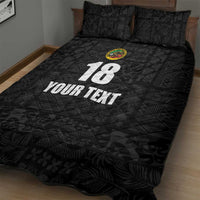Custom Saint Kitts And Nevis Football Quilt Bed Set Sugar Boyz Black Version - Wonder Print Shop