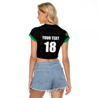 Custom Saint Kitts And Nevis Football Raglan Cropped T Shirt Sugar Boyz Black Version - Wonder Print Shop