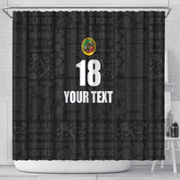 Custom Saint Kitts And Nevis Football Shower Curtain Sugar Boyz Black Version - Wonder Print Shop