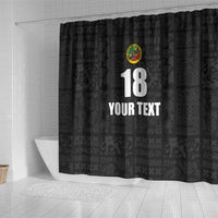 Custom Saint Kitts And Nevis Football Shower Curtain Sugar Boyz Black Version - Wonder Print Shop