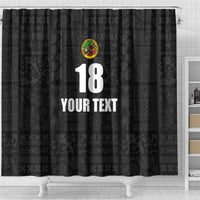 Custom Saint Kitts And Nevis Football Shower Curtain Sugar Boyz Black Version - Wonder Print Shop