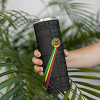 Custom Saint Kitts And Nevis Football Skinny Tumbler Sugar Boyz Black Version - Wonder Print Shop