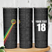 Custom Saint Kitts And Nevis Football Skinny Tumbler Sugar Boyz Black Version - Wonder Print Shop