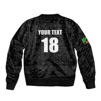 Custom Saint Kitts And Nevis Football Sleeve Zip Bomber Jacket Sugar Boyz Black Version - Wonder Print Shop