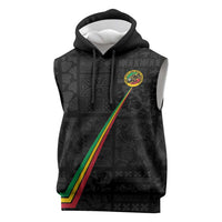 Custom Saint Kitts And Nevis Football Sleeveless Hoodie Sugar Boyz Black Version - Wonder Print Shop