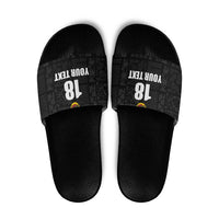 Custom Saint Kitts And Nevis Football Slide Sandals Sugar Boyz Black Version - Wonder Print Shop