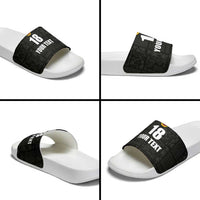 Custom Saint Kitts And Nevis Football Slide Sandals Sugar Boyz Black Version - Wonder Print Shop